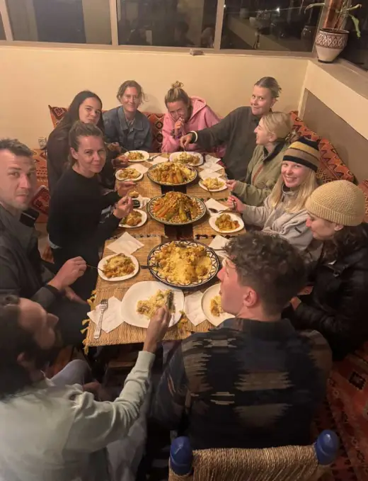 Moroccan traditional dinner at the olas surf camp