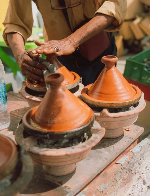 multiple tagines cooking